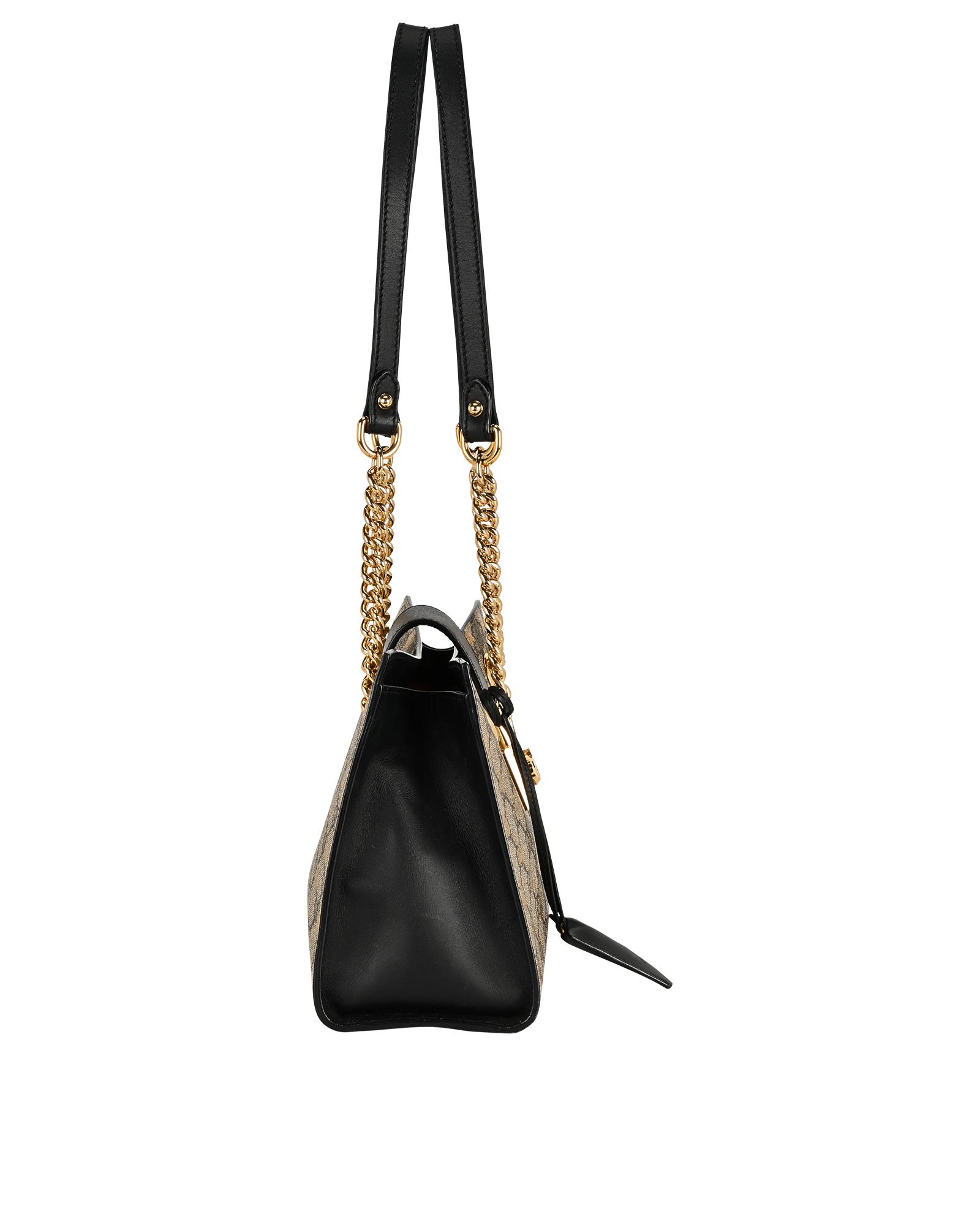 GG Supreme Bee Shoulder Bag, &pound;850, Handbags, Beige/Black, Canvas/Leather, Side view